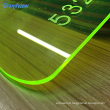 Folha de plexiglasse fluorescente